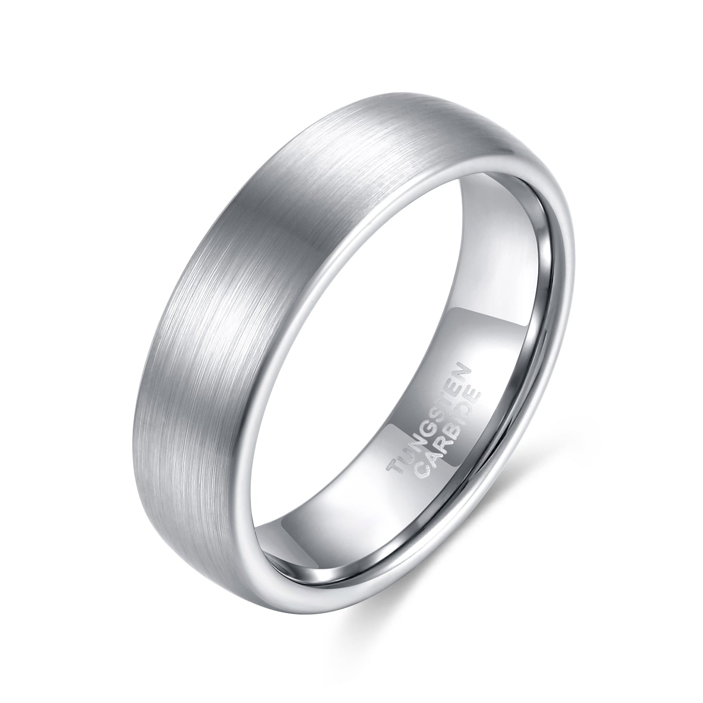 silver mens wedding ring, side