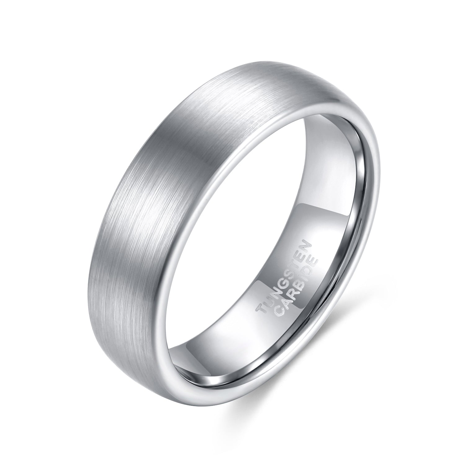 silver mens wedding ring, side