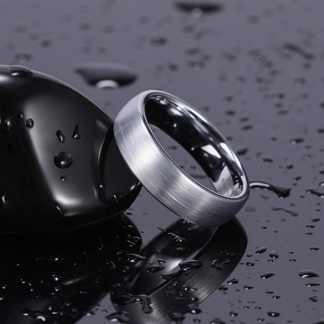 silver mens wedding ring, background