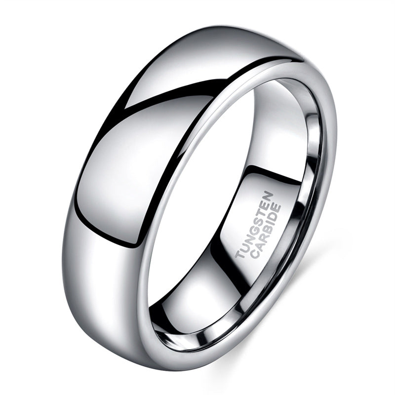 silver chrome mens wedding ring, side
