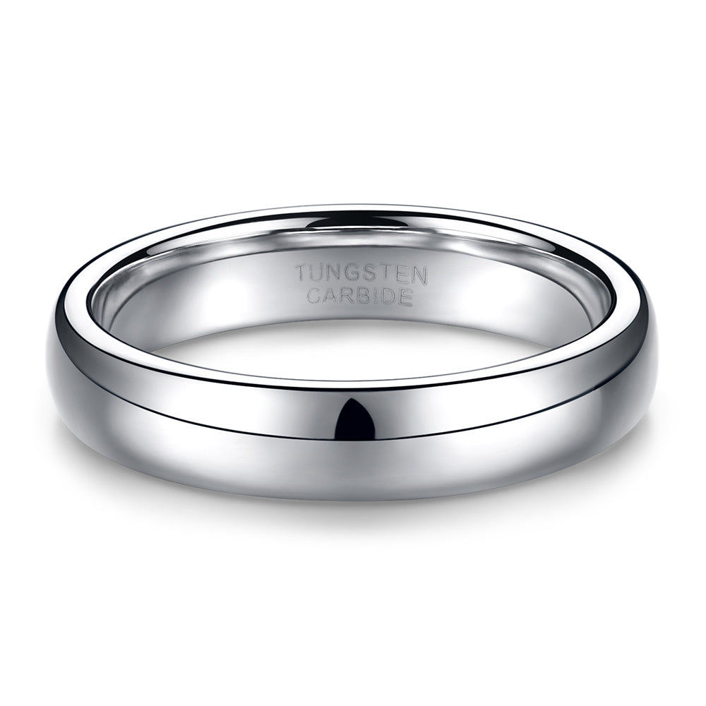 silver chrome mens wedding ring, flat