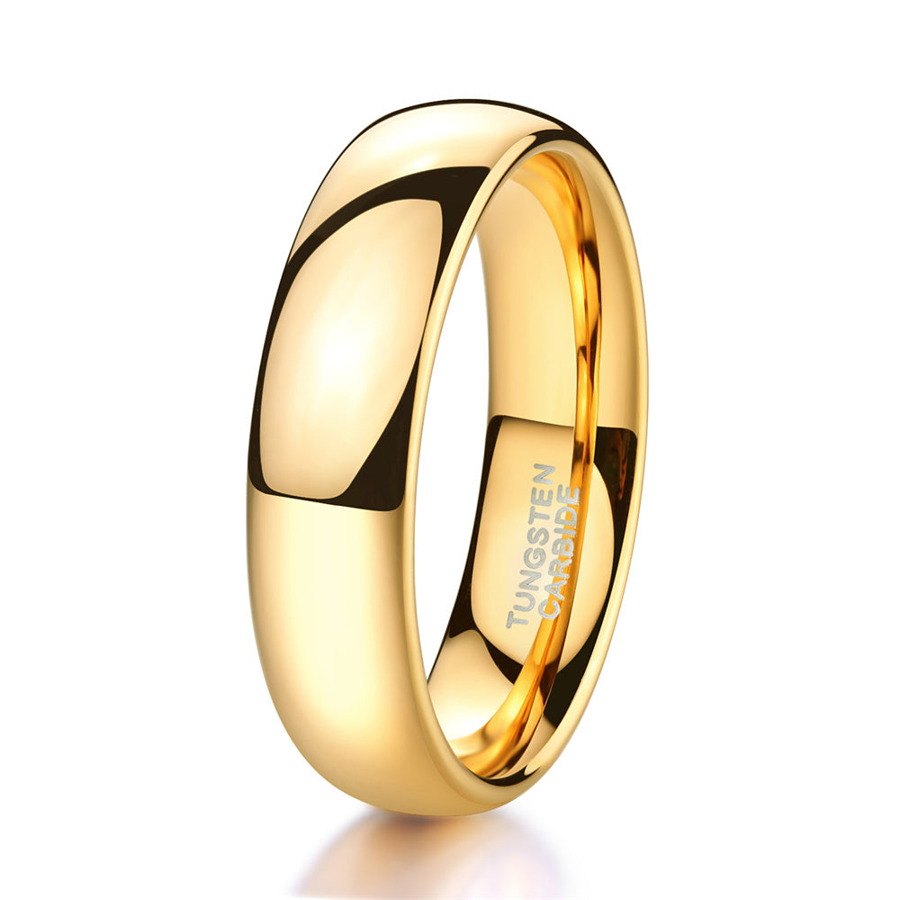 gold mens wedding ring, side