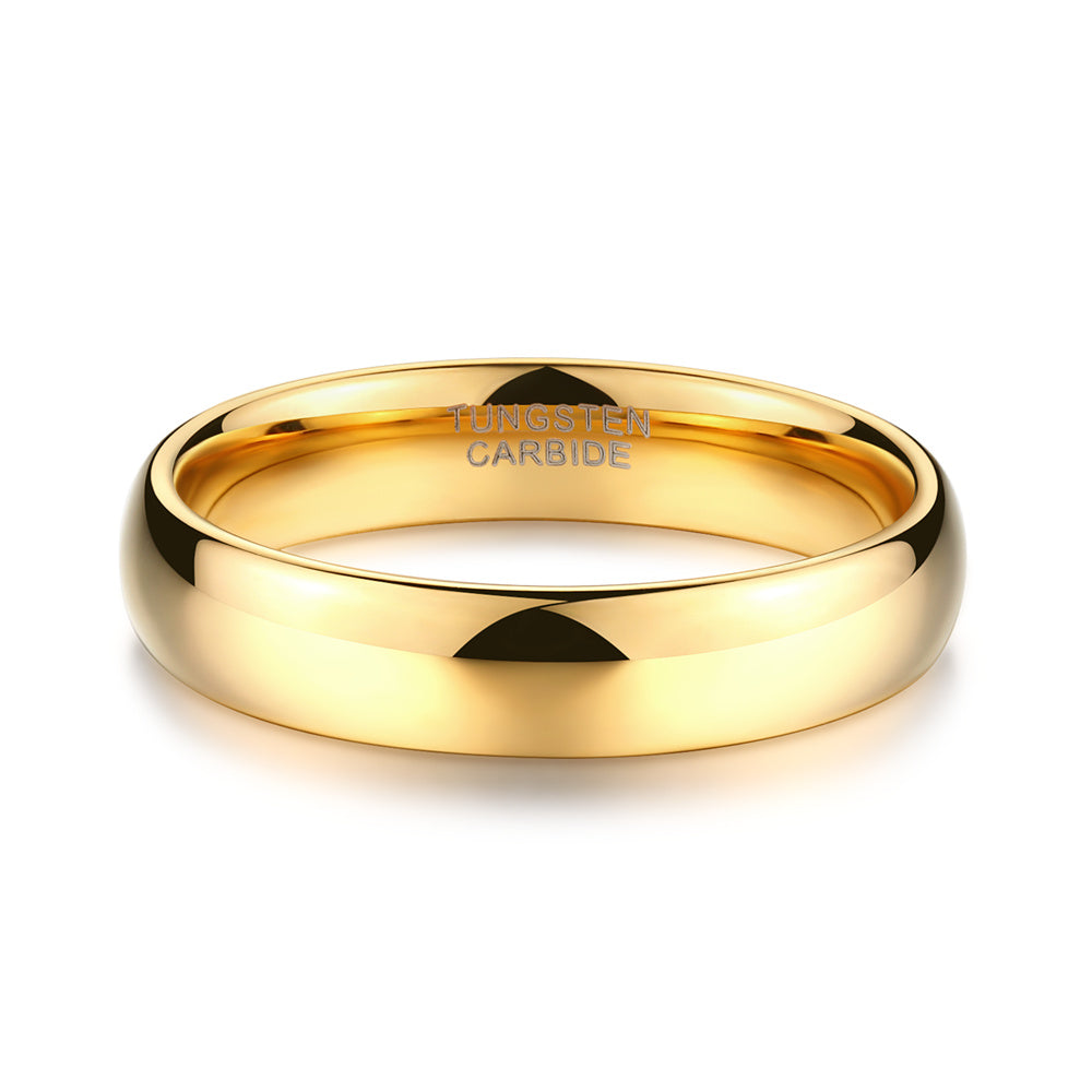 gold mens wedding ring, flat